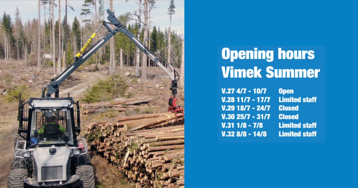 Opening hours Vimek Summer