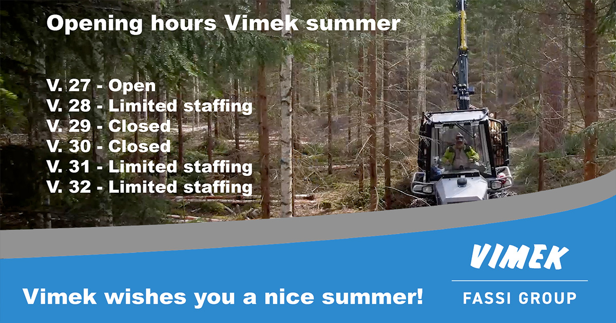 Opening hours Vimek Summer